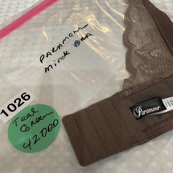 Paramour by Felina 42DDD Peridot Contour Underwire Bra 225073 Mink Lace & Mesh - Picture 14 of 14